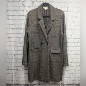 Philosophy Plaid Print Oversize Blazer Coat XL